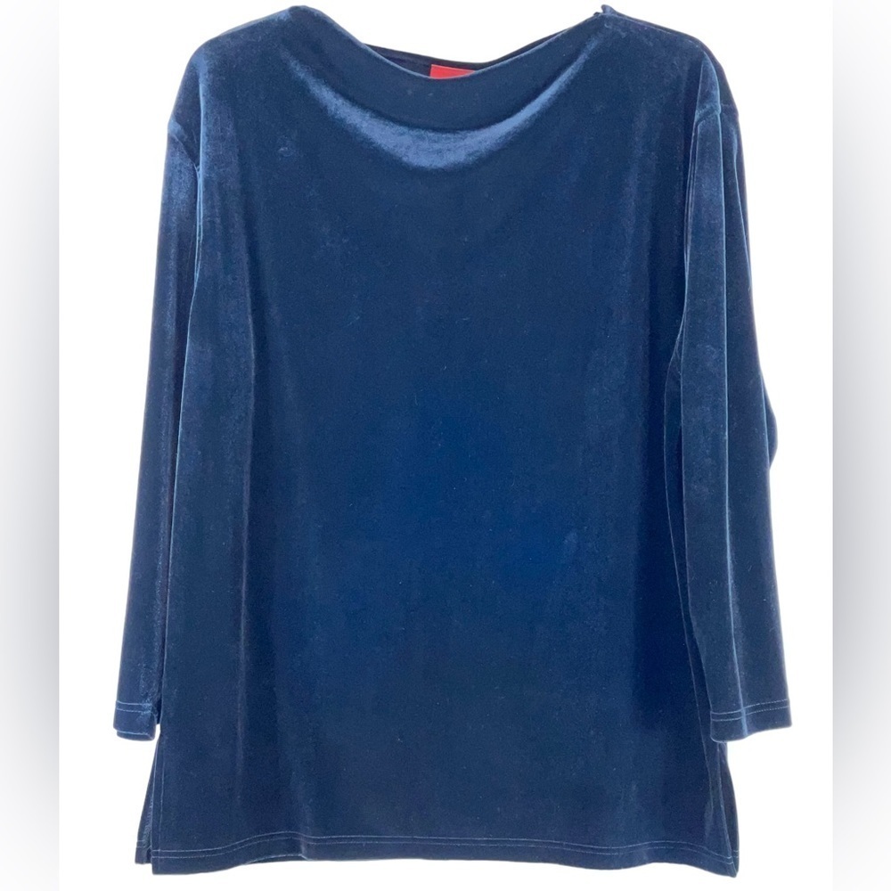 Liz Claiborne Velvateen tunic. Size Large GUC color blue
